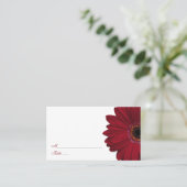 Deep Red Gerber Daisy Mariage Cartes de Place (Debout devant)