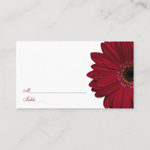 Deep Red Gerber Daisy trouwplaats kaarten Plaatskaartje