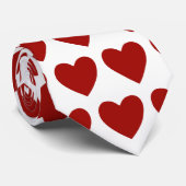 Deep Red Heart Patroonontwerp Stropdas (Opgerold)