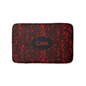 Deep Red Leopard Monogram Patroon Badmat (Voorkant)