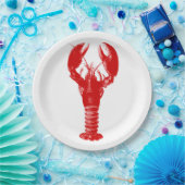 Deep Red Lobster op White Papieren Bordje (Feest)
