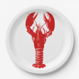 Deep Red Lobster op White Papieren Bordje