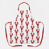 Deep Red Lobster op White Schort (Voorkant)