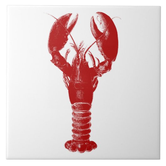 Deep Red Lobster op White Tegeltje (Voorkant)
