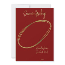Deep Red Minimal Season's Groetjes Kerst