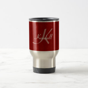 Deep Red Monogram Reisbeker