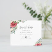 Deep Red Navy Floral Eucalyptus Greenery Wedding (Staand voorkant)