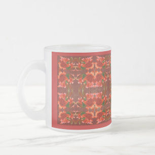 Deep Red Oriental Lily - Enhanced Matglas Koffiemok