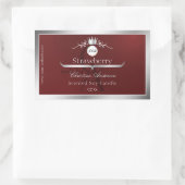 Deep Red Product Label Silver Frame Logo Monogram (Tas)