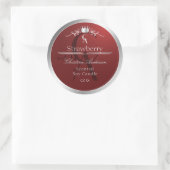 Deep Red Product Label with Silver Frame Monogram (Tas)
