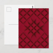 Deep Red Quilted Leather Pattern Briefkaart (Voorkant / Achterkant)