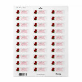 Deep Red Rose Floral Wedding Etiket (Full Sheet)