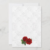 Deep Red Rose Floral Wedding Invitation Kaart (Achterkant)