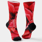 Deep Red Rose Petals Art Crazy Sokken (Gebogen)