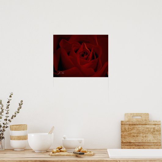Deep Red Rose Poster (Keuken)