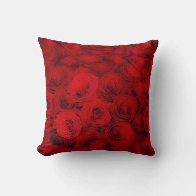 Deep Red Roses Art Sierkussen (Voorkant)