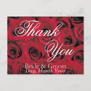 Deep Red Roses Bedankt Briefkaart (1)
