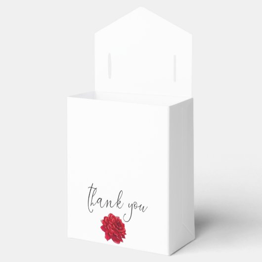 Deep Red Roses Bloemen Namen Date White Bedankdoosjes (Geopend)