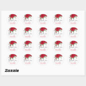 Deep Red Roses Elegant Script Dank u Namen Ronde Sticker (Vel)