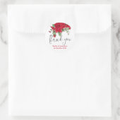 Deep Red Roses Elegant Script Dank u Namen Ronde Sticker (Tas)