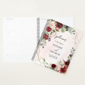 Deep Red Roses Fresh Greenery Gold lijst bruiloft Planner (Display)