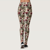 Deep Red Roses With Dark Green Leaves Leggings (Achterkant)