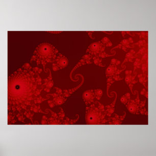 Deep Red Seahorse Herd Poster