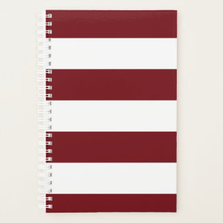 Deep Red Striped Planner