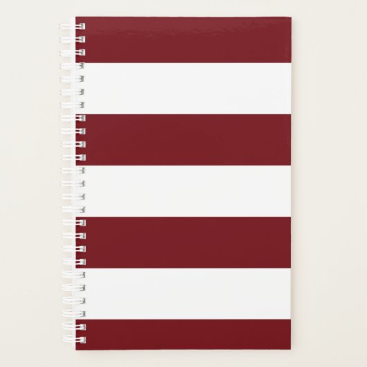 Deep Red Striped Planner (Voorkant)