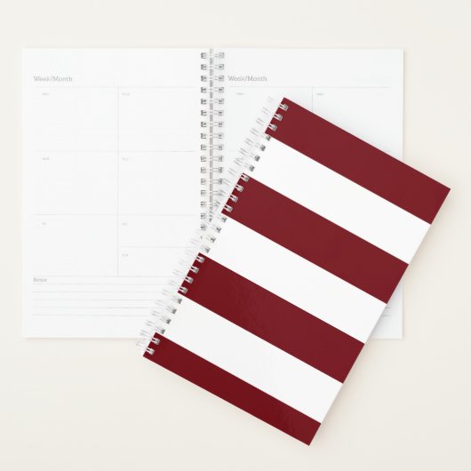 Deep Red Striped Planner (Display)