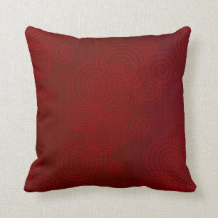 Deep Red Swirl Pattern Kussen