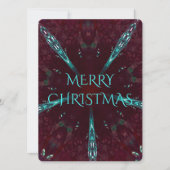 Deep Red Turquoise Merry Kerstkaleidoscoop Feestdagenkaart (Voorkant)