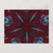Deep Red Turquoise Merry Kerstkaleidoscoop Feestdagenkaart (Voorkant)