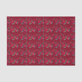 Deep Red Wassail Floral Tissue Paper Tissuepapier
