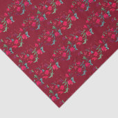 Deep Red Wassail Floral Tissue Paper Tissuepapier (Detail)