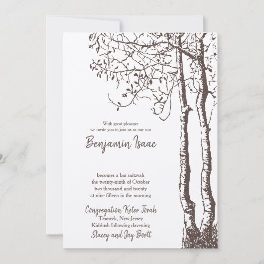 Deep Roots Jwish Wedding Invitation Kaart (Voorkant)