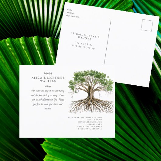 Deep Roots Tree Viering van het Leven Uitnodiging