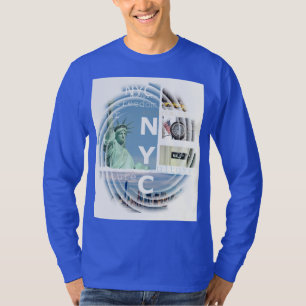 Deep Royal Blue Modern Nyc New York City Brooklyn T-shirt