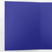 Deep Royal Blue Solid Kleur Achtergrond Drieluik Uitnodiging (Binnenzijde eerst)