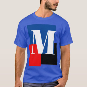 Deep Royal Initiaal Letter Monogram Modern Stijlvo T-shirt