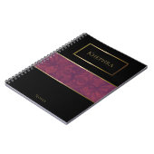 Deep Ruby Batik Eenvoudige naam Notitieboek (Linkerzijde)