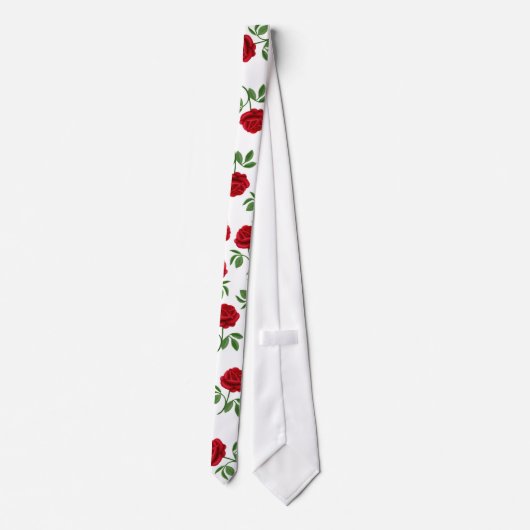 Deep Ruby Red Roses Stropdas (Achterkant)