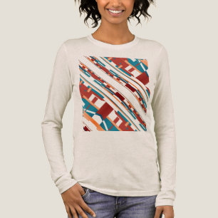 Deep Rust Coral Turquoise Zuidwest Slanted Motief Tri-Blend Shirt