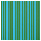 Deep Sky Blue en Dark Green Colored Stripes Stof (Swatch)