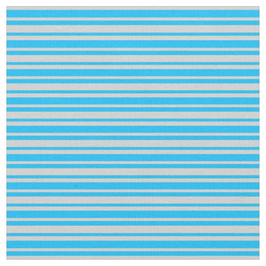 Deep Sky Blue en Light Grey Lines Pattern Stof (Close Up)