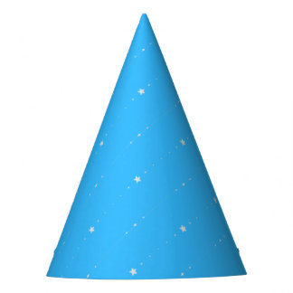 Deep Sky Blue - Falling Stars Party Pet Feesthoedjes