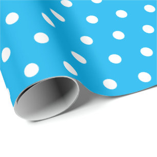 Deep Sky Blue Polka Dot Cadeaupapier