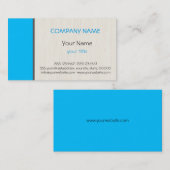 Deep sky blue professional elegant modern visitekaartje (Voorkant / Achterkant)