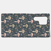 Deep Slate Blue Fungi Seamless Pattern Samsung Galaxy Hoesje (Achterkant horizontaal)