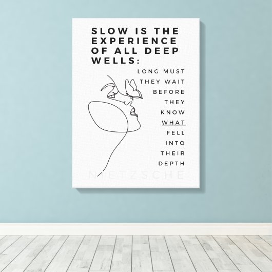 Deep Soul Introvert filosofie citaat Nietzsche Canvas Afdruk (Insitu (Houten vloer))